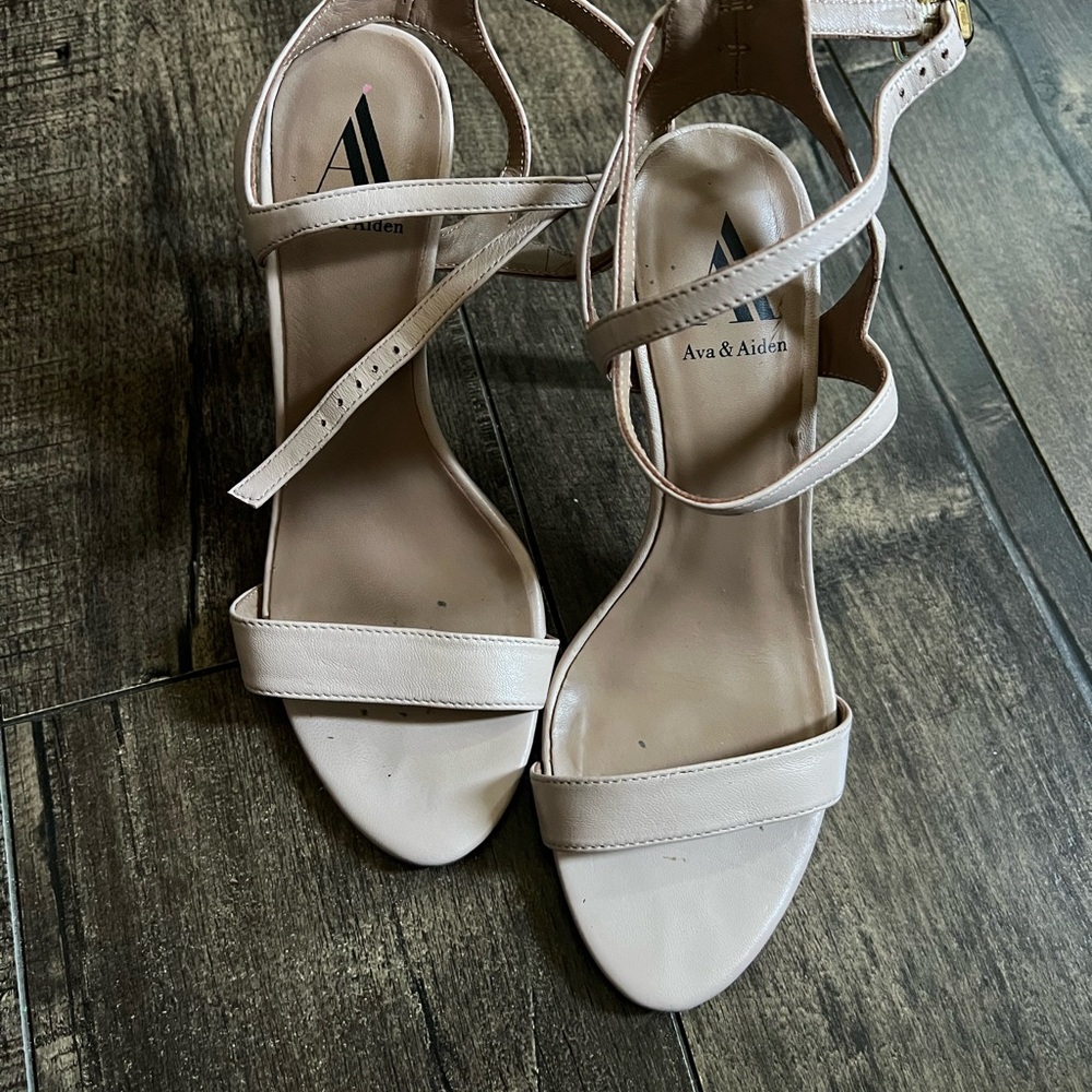 Ava & Aiden Women's Beige Strappy Heels